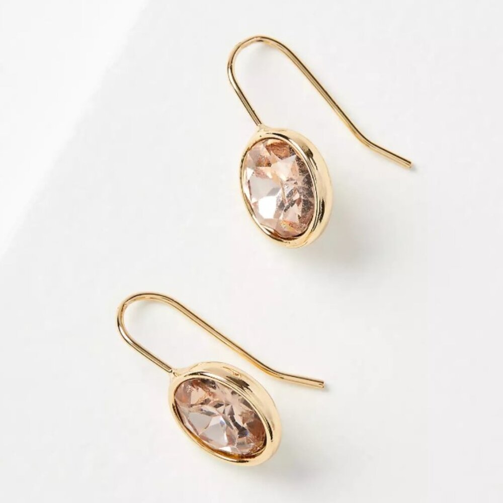 NWT - Loft Sparkle Pull Through Earrings, Gold / Peach